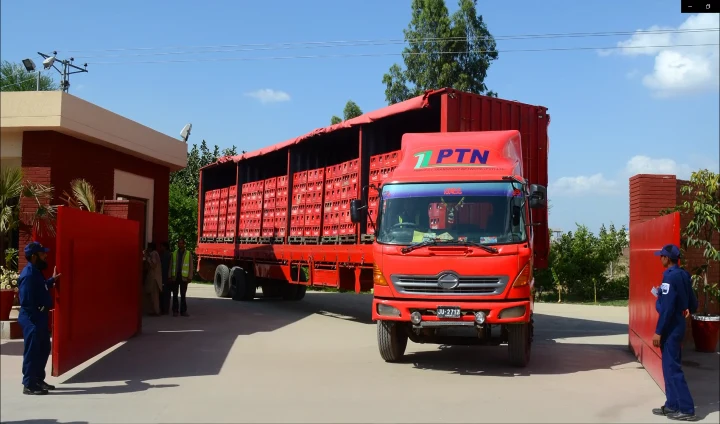 PTN curtain-side transport truck