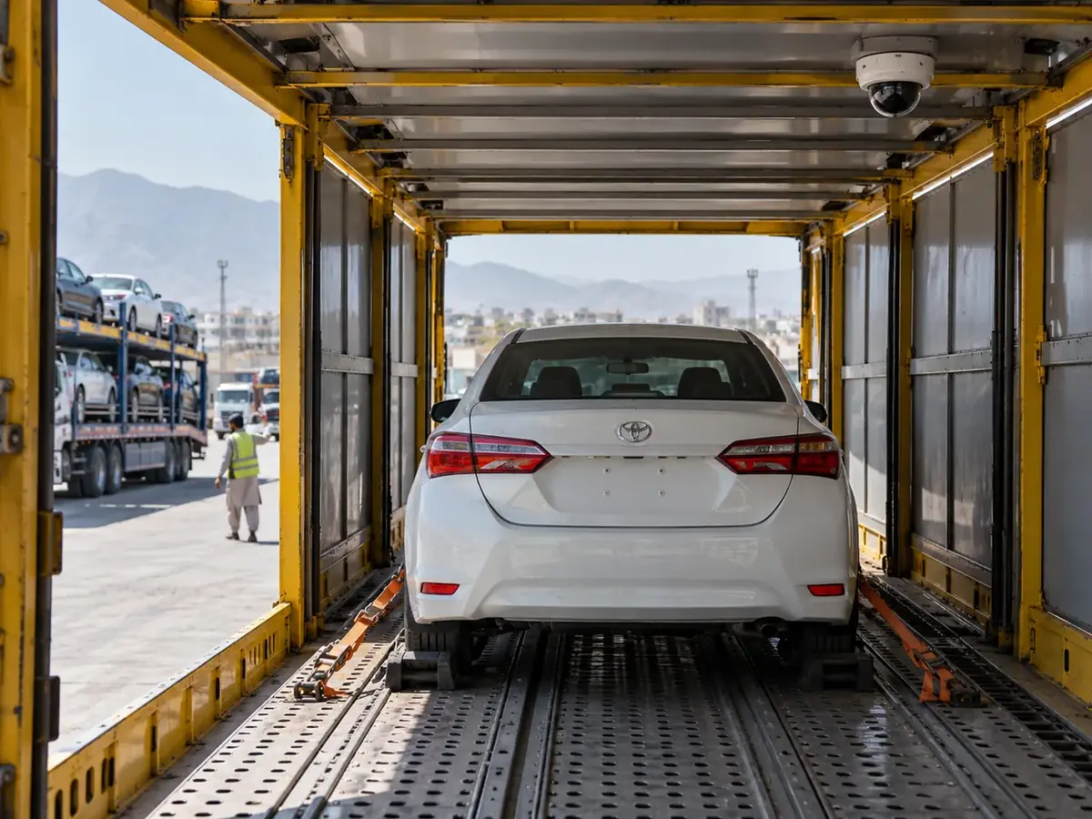 Illustration: CCTV camera inside an enclosed vehicle transporter