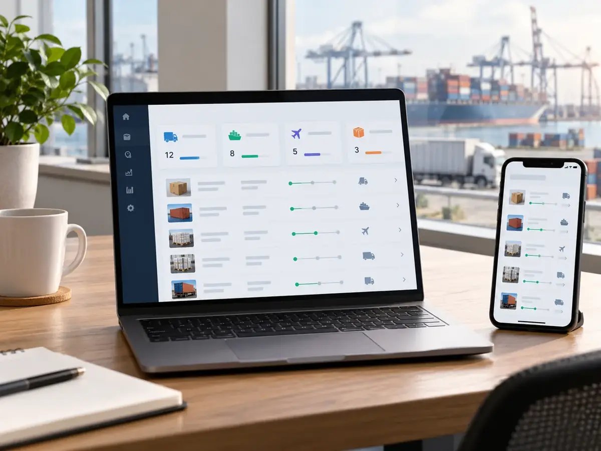 Illustration: customer account access on a laptop and phone