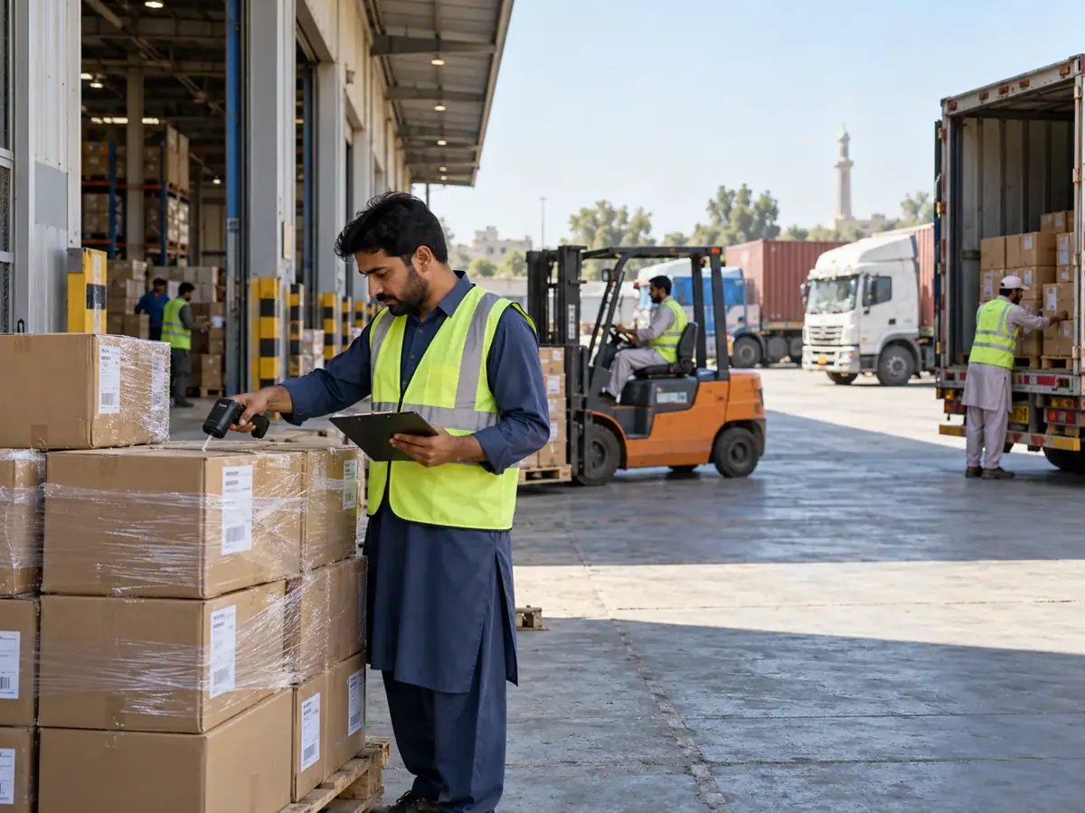 Illustration: carton scanning and distribution dispatch